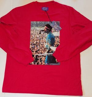 Hendrix Jimi Hendrix 1969 Concert List Long Sleeve Red T-Shirt NWT Mens Large